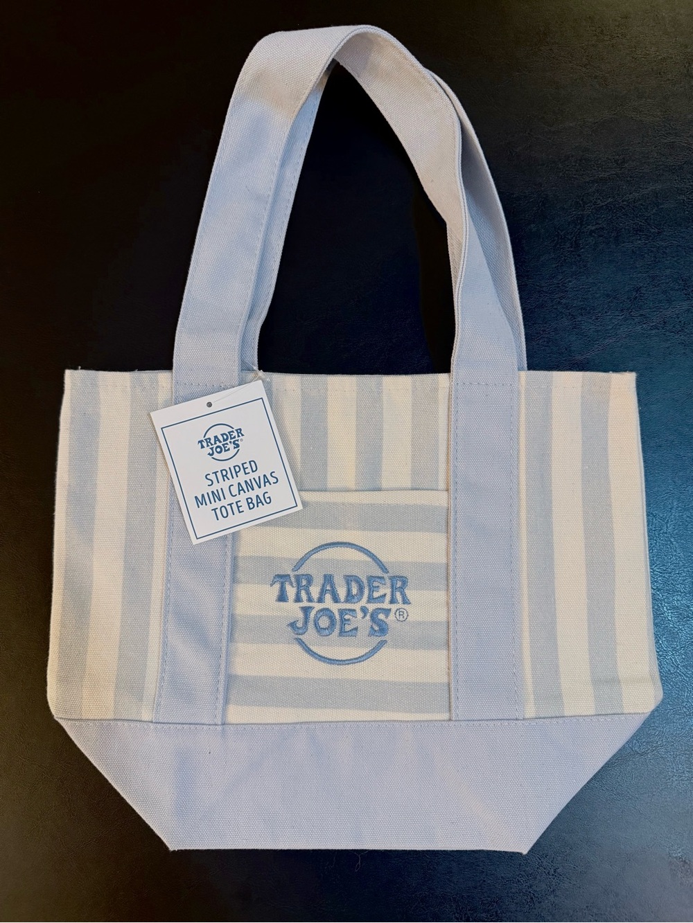 Trader Joe’s-Sky Blue Striped Mini Tote Bag-2026 Release-NWT